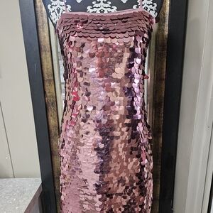New With Tags A New Day Pink Sequin Mini Dress Sz Runs Like A Med It Is Stretchi